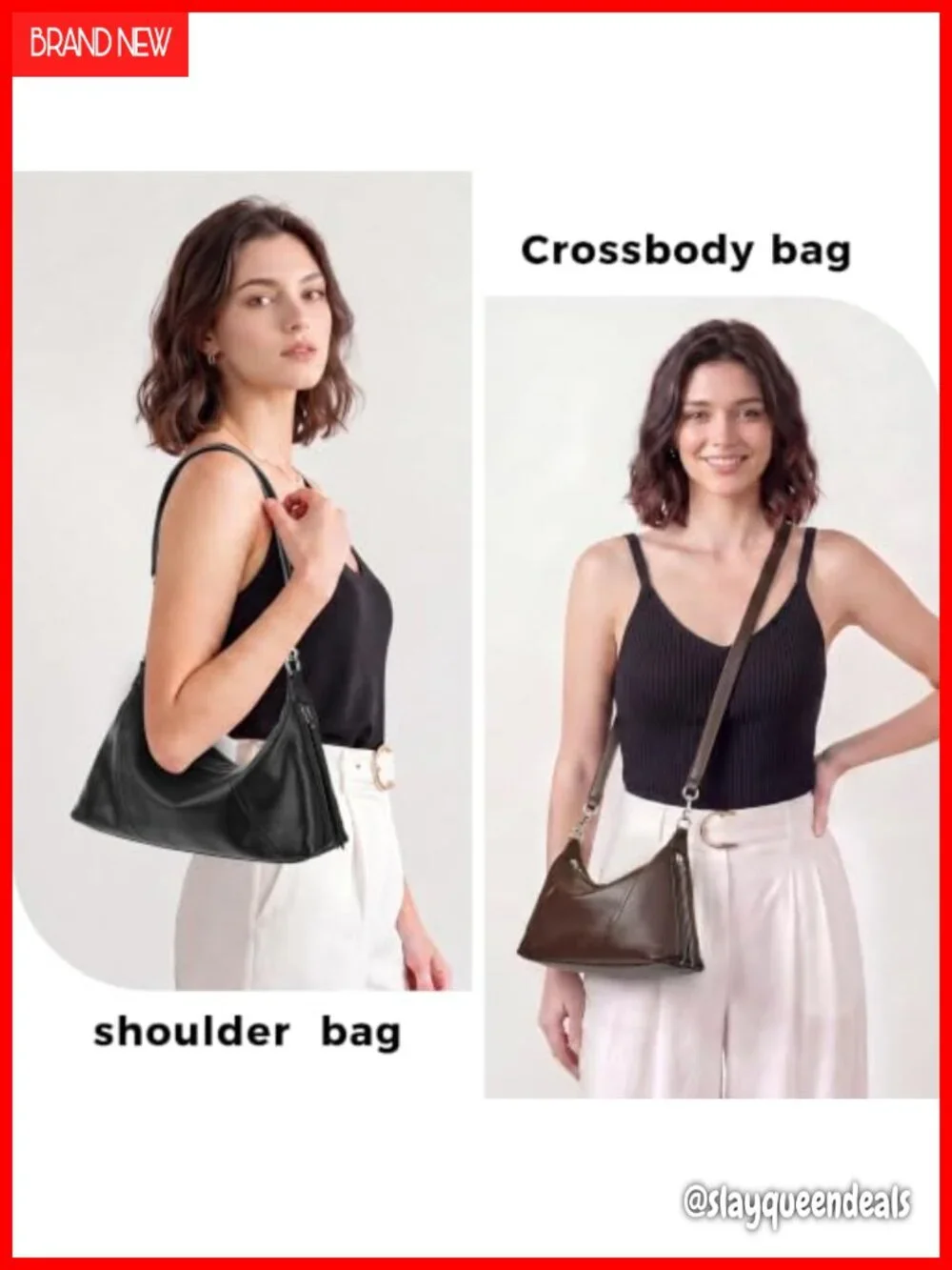 Genuine Leather Hobo Bag for Women Crossbody Shoulder Purse Lightweight